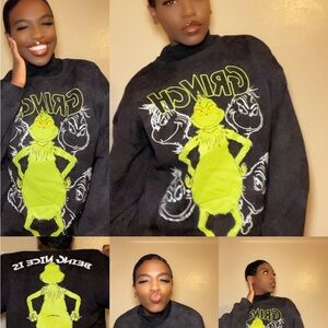 Grinch Black and Green Reptile Sweater